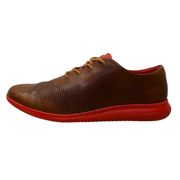 Cole Haan Men’s Brown/Red Leather Perforated Lace-Up 2.0 Grand Shoes Size 8.5 - Picture 4 of 8